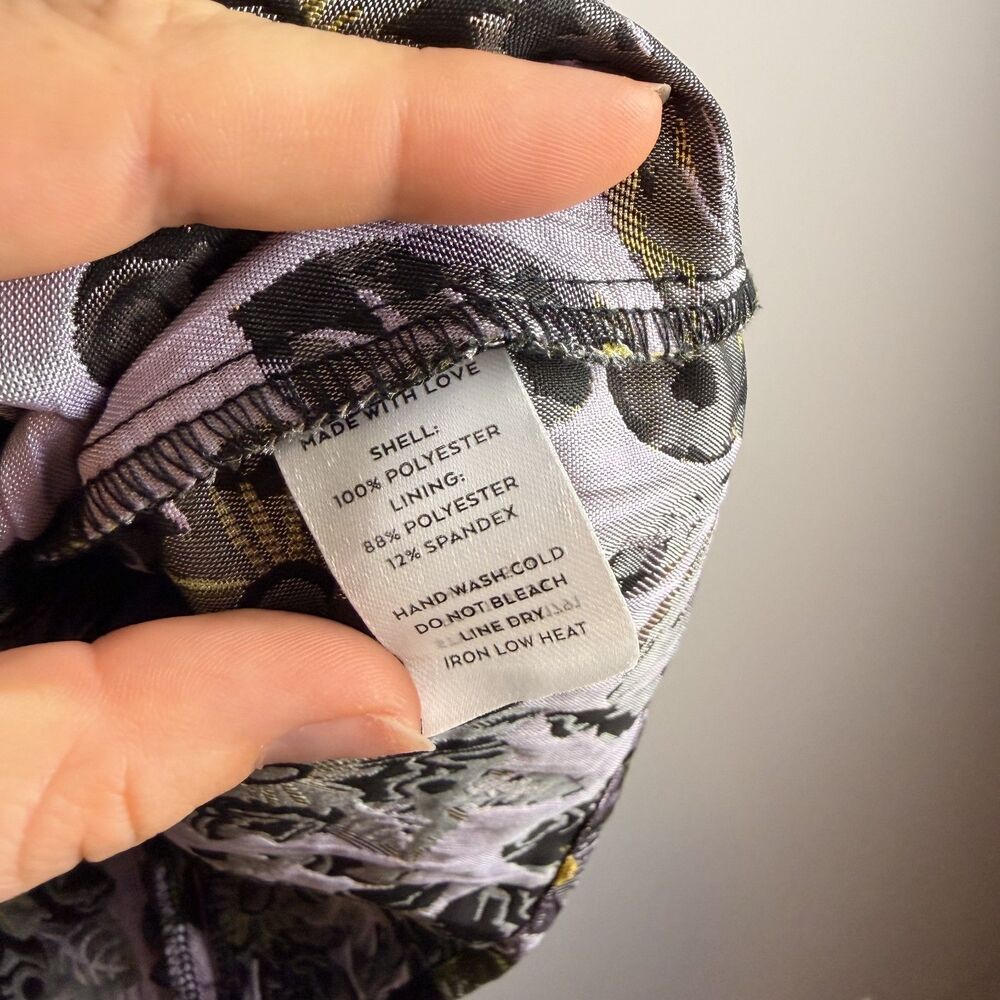 NWT Lulus Purple Darling Sensation Black Floral Jacquard Strapless Mini Dress XL - Picture 13 of 16